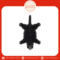 Tapis en laine tufté à la main motif léopard noir, moderne, adapté aux animaux domestiques, lavable, antidérapant, rembourré, imprimé animal, à poils moyens, pour la prière - Vente chaude