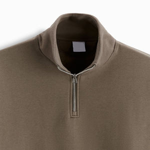 Best Quality 100% Cotton French Terry Unisex Hoodie 1/4 Zip Winter Sweatshirt Custom Logo Embroidery Washed Heavyweight Quarter - Product Image 2