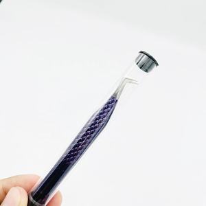 Pince à cils personnalisée violet de type L, poignée en diamant, acier durable pointu poli à 90 degrés avec revêtement de logo de couleur - Product Image 2