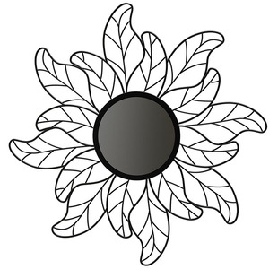 Miroir mural suspendu au design de tournesol Modern Touch Magnifique pour un usage décoratif Lavabos Dressings Salons - Product Image 1