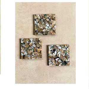 SQUARED MOP POASTER 3 Venta caliente de madera personalizada madre de perla conjunto de posavasos con color natural - Product Image 5