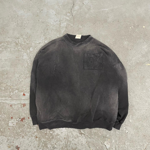 Venta al por mayor OEM personalizado cuello redondo gota hombro peso pesado sudadera bolsillo Vintage lavado ácido Sudadera con capucha Unisex sol desteñido sudadera - Product Image 4