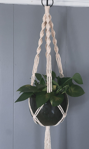 New Eco-Friendly Handmade Cotton Macrame Plant Hanger <b>Wall</b> <b>Hanging</b> <b>Baskets</b> Plants for Home Decor Plant Hanger with Wooden Ball - Product Image 3