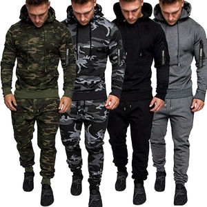 Survêtement évasé à imprimé bouffant personnalisé tendance Survêtements empilés unisexe Sweats à capuche zippés pour hommes Ensemble de survêtements pour hommes - Product Image 2