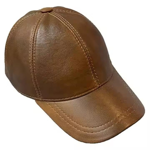 Casquettes de baseball en cuir véritable de haute qualité pour hommes, style papa, 6 panneaux, vente en gros, hiver - Product Image 2
