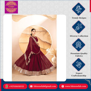 Conjunto Lehenga Choli y Dupatta tradicional de calidad superior de tela de imitación teñible de diseñador semicosido de excelente calidad - Product Image 5