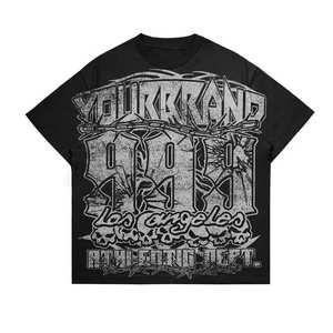 Chándal con estampado lavado ácido para ropa personalizada de estilo acampanado Unisex, traje de sudor desgastado con serigrafía 400GSM - Product Image 5