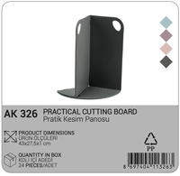 Planche à découper pliable en plastique PP Afossa AK 326, avec passoire, compatible lave-vaisselle, gain de place, écologique, multifonction, jetable