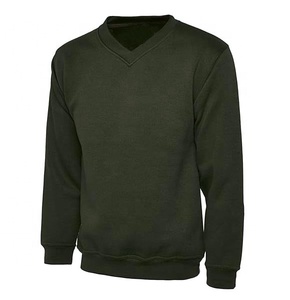 Vente en gros de sweat-shirt à col en V pour hommes de haute qualité en coton éponge française personnalisé épaule basse taille plus léger - Product Image 2