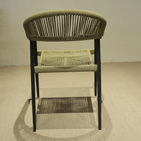 Chaise de bistrot empilable en aluminium pour balcon, jardin et extérieur, tressée en corde, directement de l'usine