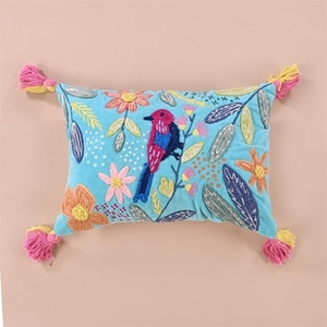Luxury <b>45x45</b> cm Beautifully Embroidered Cotton <b>Cushion</b> <b>Covers</b> Sustainable Azo-Free Decorative Pillows Best Wholesale - Product Image 3