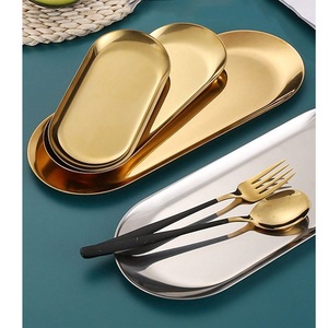 Bandeja Ovalada de Metal de Lujo para Servir, Bandeja Dorada con Barra de Latón, Bandeja Decorativa de Diseño, Especial de Navidad - Product Image 2