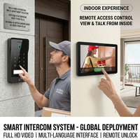 Sistema de Videoportero IP Hiwink 2K para Viviendas con 8 Monitores Interiores, 4 Unidades Exteriores, Detección por Radar y Control de Acceso Inteligente