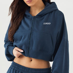 Sudadera con Capucha de Forro Polar para Mujer, Estilo Simple, Material Transpirable y Duradero, con Cierre de Cremallera y Logotipo Personalizado, Precio Económico para Pedidos al por Mayor - Product Image 1