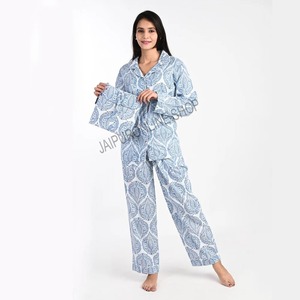 Nouveau à la mode Vintage doux unisexe coton pyjama ensemble belle été mariée mariage cadeau indien coton grande taille vêtements de nuit - Product Image 2