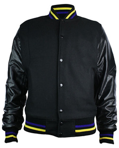 Veste universitaire sur mesure pour homme, grande taille, manches en cuir véritable, patchs en chenille de haute qualité, broderie, laine, style Letterman - Product Image 1