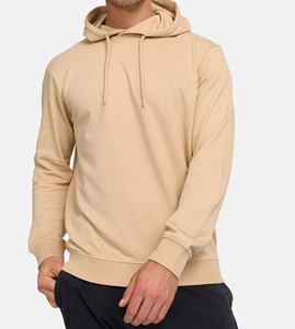 เสื้อสเวตเชิ้ตมีฮู้ดสีเบจสำหรับผู้ชาย ทรงปกติ ผ้าฝ้ายเฟรนช์เทอร์รี่ แขนยาว สีพื้น สวมใส่สบายๆ สำหรับฤดูใบไม้ร่วง - Product Image 5
