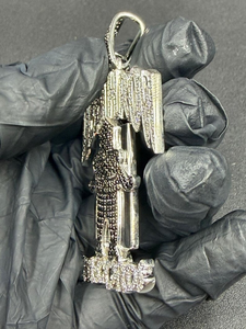 จี้เพชรโมอิสซาไนต์ VVS แบบ Iced Out ตัวอักษรเงินแท้ 925 สไตล์ฮิปฮอปสุดหรูสำหรับงานปาร์ตี้ ใส่ได้ทั้งชายและหญิง - Product Image 5