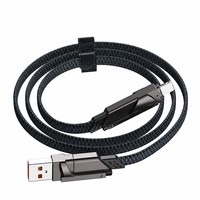 Kabel Pengisian Cepat 4-in-1 XXD 65W Gaya Mecha Paduan Seng PD 3.0 Kabel Data Terjalin untuk MacBook Laptop iPhone 15 16 Series iPad