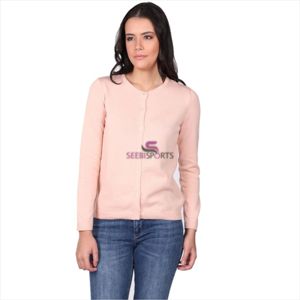 เสื้อสเวตเตอร์ถักคาร์ดิแกนติดกระดุมหน้าสำหรับผู้หญิงสีชมพูสไตล์ใหม่ - Product Image 1