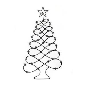 Affichage de porte-carte de voeux de vacances d'arbre suspendu de fil de fer, support de support de photo pour des signes de nourriture, support de notes de mémo - Product Image 2