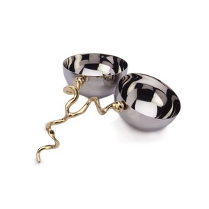 Cuenco de servidor de frutas profundo redondeado de diseño glorioso, Decoración de mesa, Acabado niquelado, cuenco decorativo de Metal para servir frutas - Product Image 3