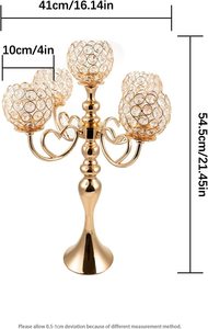 5 pièces centrales de candélabres en cristal/bougeoirs en or pour mariage/colonnes maison dîner de vacances et Table d'événements formels - Product Image 3
