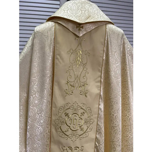 Vàng chasuble Công Giáo Nhà thờ Cha linh mục chasuble với stole 2025 tùy chỉnh thực hiện chất lượng cao Thiết kế mới thêu chasuble - Product Image 5