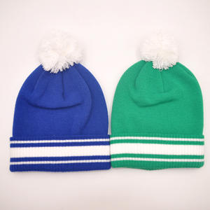 หมวกถักขนแกะยูนิเซ็กส์สำหรับฤดูใบไม้ร่วงฤดูหนาวหมวกบีนนี่ออกแบบโลโก้เรียบง่ายสีทึบหนาอบอุ่นผ้าสำหรับเดินทาง - Product Image 2