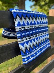 Manta de sillín occidental hecha a mano para caballos, lana diseñada para montar a diario, espectáculos de rodeo, Uso largo con forro de polialgodón - Product Image 2