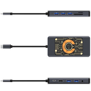 Station d'accueil <span class=keywords><strong>12</strong></span> pouces avec chargeur sans fil 15W double HDTV résolution 4K RJ45 VGA SD pour ordinateur portable <span class=keywords><strong>Mac</strong></span> <span class=keywords><strong>OS</strong></span> Windows Linux - Product Image 2