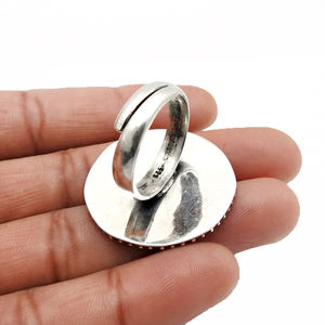 Bague ajustable en argent sterling oxydé massif 925 Look vintage Indien Artisan Bijoux artisanaux Prix de gros Fabricant - Product Image 5