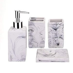 Elegante conjunto de tocador de baño de resina tallada a mano, conjunto de resina cortado con láser, diseño de Ángel elegante, accesorio impermeable para el hogar para regalar - Product Image 3