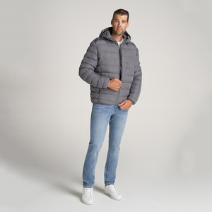 Chaqueta de Invierno OEM Personalizada para Hombre, Delgada, con Relleno de Algodón, Cuello Alto, Ligera, con Capucha, Estilo Urbano, Acolchada - Product Image 2