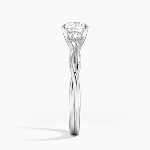 Anillos de diamantes cultivados en laboratorio de estilo elegante Simple de alta calidad Anillos de solitario retorcidos de corte redondo Anillos de oro amarillo sólido de 10K 14K 18K - Product Image 3