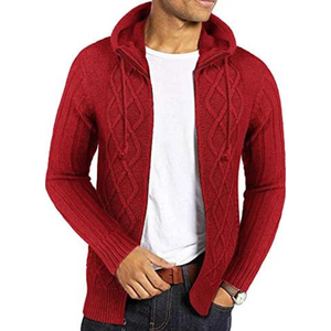 Premium Quality Custom Men's Full Zip Knitted <b>Cardigan</b> Sweater Cable Knit Sweater <b>With</b> <b>Pocket</b> Plus Size - Product Image 1
