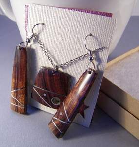 HECHO A MANO LLAMACIÓN CALIDAD COLGANTES Hoja de oro Negro Blanco Resina Forma de corazón Pendientes Cuadrado Redondo Geométrico Madera Resina Gota - Product Image 6