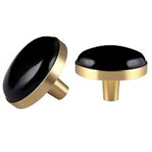 Omg Industries Poignée et boutons de meubles en laiton de style moderne Bouton en pierre d'armoire de cuisine pour tiroir et commode - Product Image 1