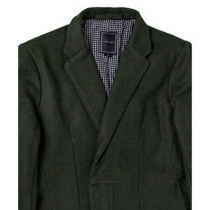 Manteau Trench Vert en Laine avec Capuche, Décontracté, Simple Boutonnage, Imperméable, Imprimé 'I Love Ugly', avec Fentes de Poche, en Laine et Cachemire - Product Image 3