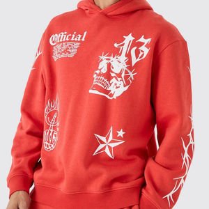 Ensemble de survêtement unisexe personnalisé avec patchs usés, sweat-shirt à capuche et pantalon de survêtement évasé, fermeture éclair, 100% coton, antibactérien, pour homme, hiver - Product Image 3