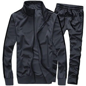 Vêtements de sport fabriqués en usine pour hommes, survêtement chaud à fermeture éclair complète, ensemble de sport décontracté, survêtement - Product Image 1