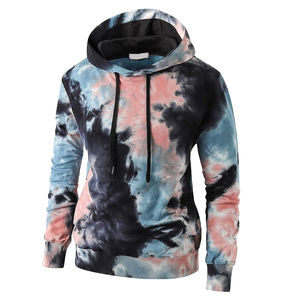 Sweat-shirts tie-dye pour hommes, best-sellers, col montant, vêtements d'hiver tendance pour l'extérieur, à bas prix, en coton mélangé. - Product Image 1
