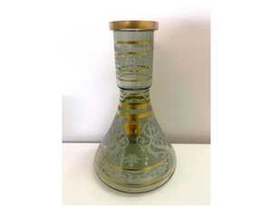 Botella de Narguile de Vidrio Colorida Única con Grabado Profundo Estilo Boho Egipcio de Lujo 2025, 30CM, Florero de Shisha Dorado Metálico - Product Image 3