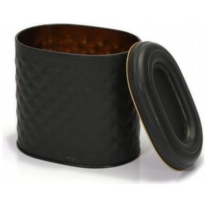 กล่องเก็บของโลหะทรงรีสีดำขนาด 1.4 ลิตร ยี่ห้อ Kontensan ปรับแต่งได้ สำหรับใส่ชา คุกกี้ ลูกอม - บรรจุภัณฑ์ขวดโลโก้สั่งทำ - Product Image 4