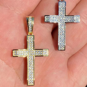 Fait sur mesure VVS naturel Hip Hop rappeur glacé lettre pendentifs 10K/14K or matériel avec diamant Jésus forme plaqué or - Product Image 1