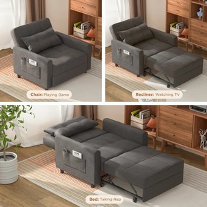 Moderno 3 en 1 sofá cama extraíble sofá cama silla cama reclinable pequeño sofá cama individual silla para sala de estar - Product Image 3