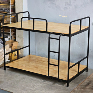 <b>Space</b>-<b>saving</b> Industrial Iron Slat & Wood-Faced Frame Kids Bunk <b>Bed</b> GT014 - Product Image 3