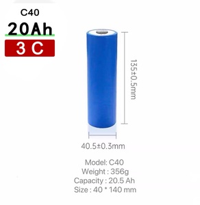 Chất lượng cao mới chu kỳ sâu 40135 20000mAh hình trụ lithium có thể sạc lại Ion <span class=keywords><strong>Battery</strong></span> <span class=keywords><strong>cell</strong></span> C40 3.2V 20Ah LiFePO4 cho EV - Product Image 1