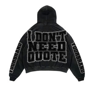 ชุดเซ็ตเสื้อฮู้ดดี้และกางเกงขายาวผ้าฝ้ายคุณภาพสูงสำหรับผู้ชาย 100%  ปักโลโก้ตามสั่ง พิมพ์ลายดิจิทัล สำหรับชุดลำลองฤดูหนาว - Product Image 3