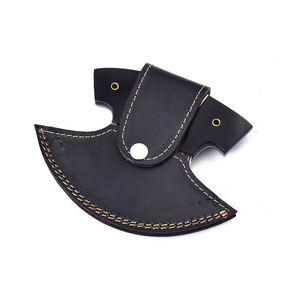 Vente chaude Couteau Ulu à lame unique Couteau Ulu à hacher en acier damas à vendre avec pochette en cuir pour le stockage - Product Image 5